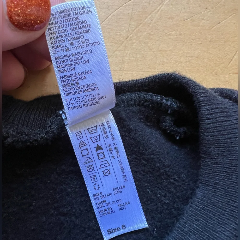 American Apparel California Fleece Kids Crewneck‎ Sweatshirt, Child Youth sz 6